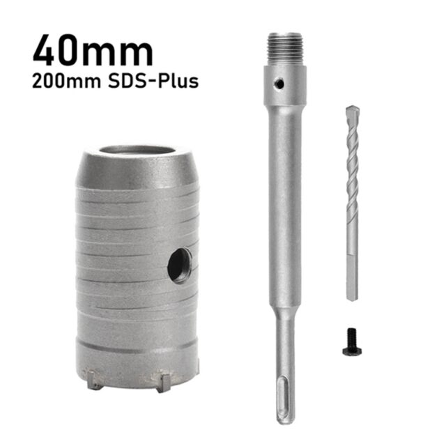 SDS Plus Hammer Drills Wall Hole Saw Drill Bit Set Cutter Tools with Round Shaft Concrete Cement Stone Hole Opener,40mm - Image 10