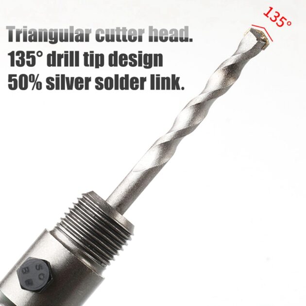 SDS Plus Hammer Drills Wall Hole Saw Drill Bit Set Cutter Tools with Round Shaft Concrete Cement Stone Hole Opener,40mm - Image 7