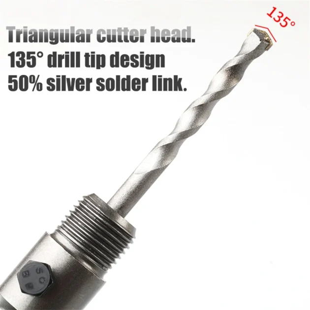 SDS Plus Hammer Drills Wall Hole Saw Drill Bit Set Cutter Tools with Round Shaft Concrete Cement Stone Hole Opener,40mm - Image 4