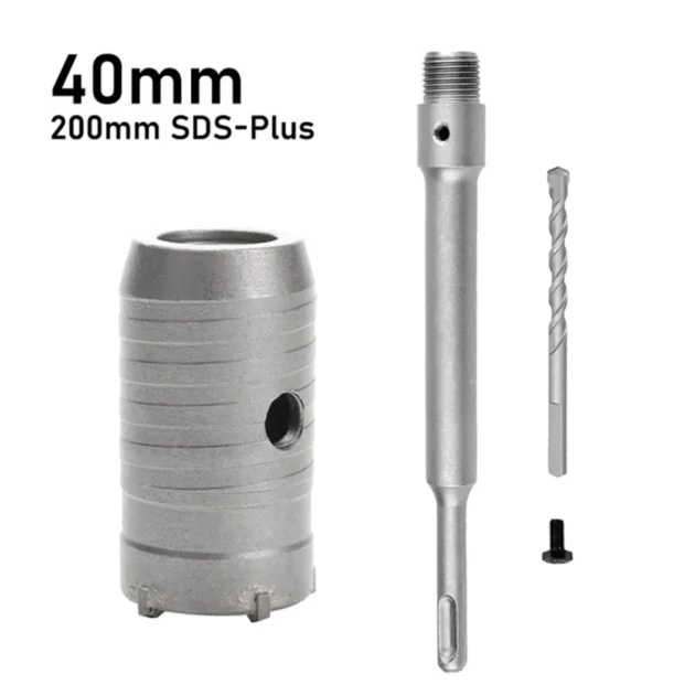 SDS Plus Hammer Drills Wall Hole Saw Drill Bit Set Cutter Tools with Round Shaft Concrete Cement Stone Hole Opener,40mm - Image 2